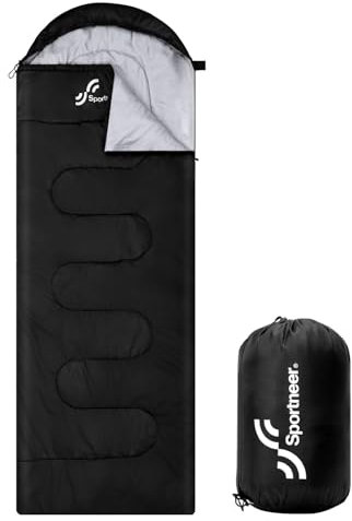 Schlafsack Outdoor - Sportneer Schlafsack Erwachsene Leicht Tragbar Warm Deckenschlafsack Winterschlafsack für Camping, Reisen und Outdoor - 220 x 75cm