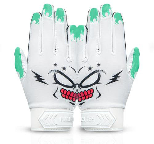 American Football Receiver Handschuhe für Youth Jungen Mädchen, Torwarthandschuhe rutschfest Impact Palm Protection Outdoor Sport, Wasserdicht Gloves Fit Kinder (Grün, XL)