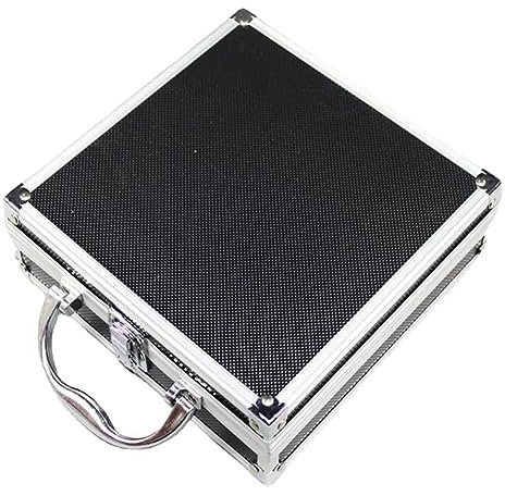 Berjalan - Caja de almacenaje de aleación de aluminio para accesorios de caja de herramientas, práctica pequeña maleta de aluminio para caja de herramientas, fácil