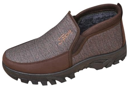 Zapatos de hombre de empeine alto invierno cálido extra ancho hombre ortopédico diabético zapatos especiales zapatos de salud antideslizantes caminar moda ligera casual zapatos deportivos, marrón, 48