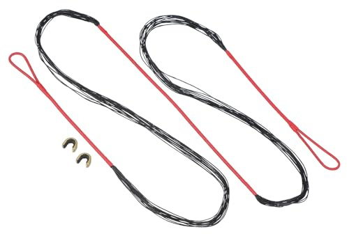 PATIKIL Reemplazo de Cuerda de Arco, Cuerda de Arco Recurvo de 16 Hilos con Punto Nock para Arco Recurvo Tradicional Amo 64, Rojo-Negro