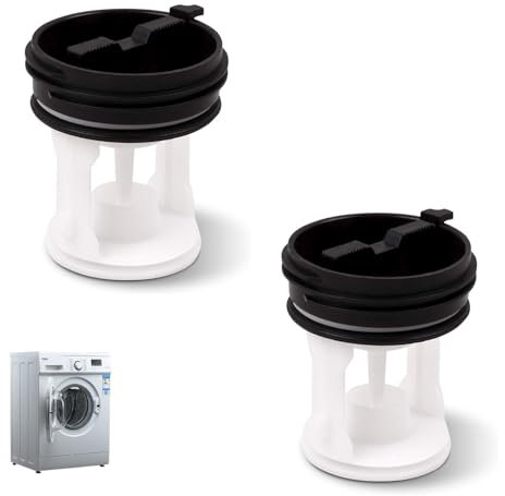JINJUMEI 2PCS Filtre à peluches de rechange pour Machine à Laver Multimarques, Remplacement pour Filtre à Peluches Haute Efficacité, Protection Optimale de la Pompe