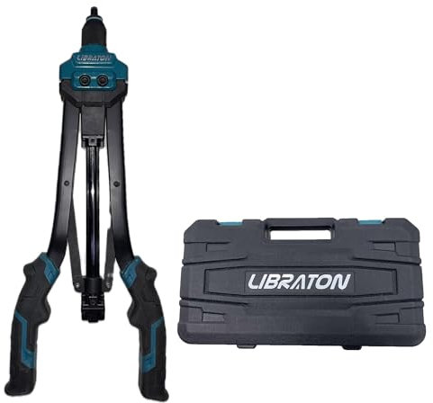 LIBRATON Rivet Nut Tool, 16 Rivnut Tool Kit, Hand Rivnut Gun with 7PCS Metric Interchangeable Mandrels, 70PCS Rivet Nuts, Carrying Case, Auto Release Nut Design