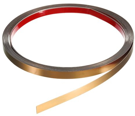 QUARKZMAN 5m x 10mm Profilo Parete Adesivo con Autoadesivo, Profilo in Acciaio Inossidabile con Finitura a Specchio per Bordo Parete Soffitto Pavimento Mobile Piastrella, Colore Rosa Oro
