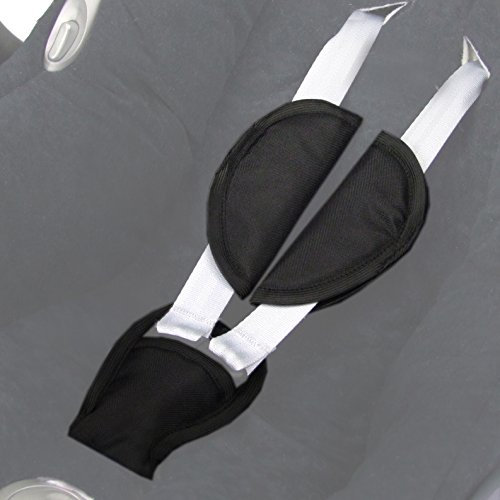 BAMBINIWELT 3tlg. SET Gurtpolster + Schrittpolster für Maxi-Cosi - SCHWARZ - Babyschalen Gruppe0 NEU XX
