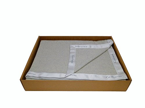 Manta lazo 25% cachemir, 75% lana col. Gris Claro MATRIMONIALE 250 X 220 Cobi