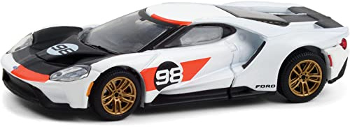 Greenlight 30244 2021 GT #98 Ford GT Heritage Edition Ken Miles and Lloyd Ruby 1966 24 Hours of Daytona MKII Tribute 1:64 Scale