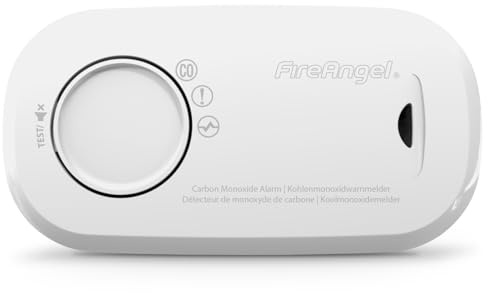 FireAngel Rilevatore Monossido di Carbonio - FA3313 Rilevatore CO con Allarme - Sensore Monossido di Carbonio da Viaggio - Batterie AA - Bianco
