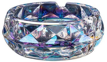 Uotyle Aschenbecher, 11,5 cm Durchmesser, Glasaschenbecher für Zigaretten, Zigarren, mehrfarbig, Kristallglas, Aschenbecher für drinnen und draußen