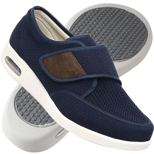 Möge Zapatillas Hombre Diabético Verano Ortopédicas Mocasines Sin Cordones Deporte Senderismo Azul 42 EU