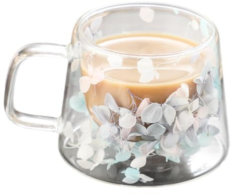Tazza isolata a doppia parete, tazze da caffè in vetro trasparente - Tazze in vetro isolante con manico,Tazza da caffè espresso in vetro trasparente Tazza a doppia parete da 250 ml per cappuccino, tè,