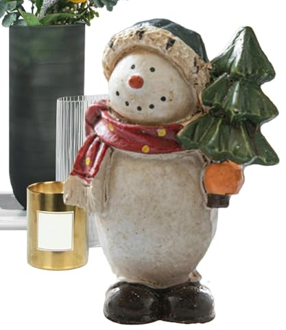 Miniatur Weihnachtsfiguren, Schneemannfiguren, Schneemann aus bemaltem Kunstharz, Weihnachtsfigur | Weihnachtsminiaturen, Schneemannfiguren zum Sammeln, Winterdekoration
