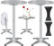 KESSER® 2in1 Stehtisch klappbar Bistrotisch 2er Set | Aluminium Edelstahlplatte | höhenverstellbar 70cm / 115cm | Partytisch Tisch Ø 60cm | In- & Outdoor Empfangstisch | Klapptisch mit Cover Silber