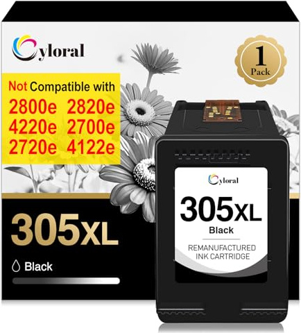 Cyloral 305XL für HP Druckerpatrone 305 Schwarz Envy 6032e 6000 6432e 6400 6020e 6030e 6022e 6420e 6430e 6000e 6400e 6452e 6455e 6450e 6458 6458e 6020 6032 6022 6432 6422 Tintepatronen für HP 305 XL