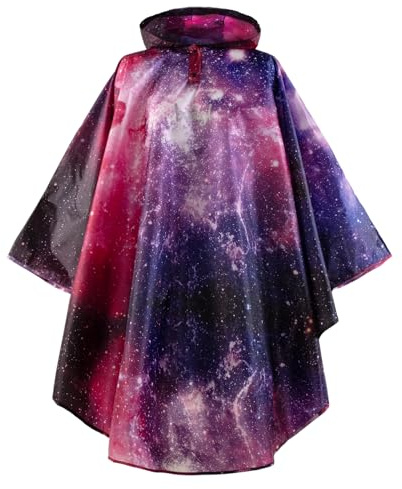 Baagl Regenponcho Regencape Regenmantel für Kinder Mädchen Damen - Galaxy