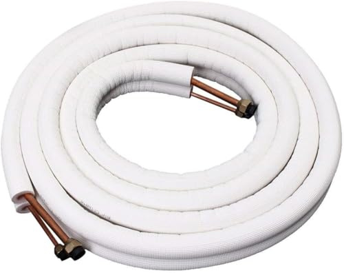 Honfitat Tubo de cobre aislado de 1/2/3/4/5 m, 1/4 pulgadas, 3/8 pulgadas, accesorios de tubería de aire acondicionado, par de tubos en espiral (2 m)