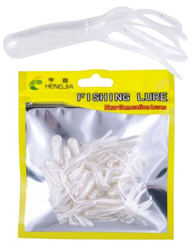 20pcs Soft Tube Lure Artificial Soft Bait Fishing Skirt Lure Grub Worm Bait Crappie Tube Baits for Pike Perch Trout