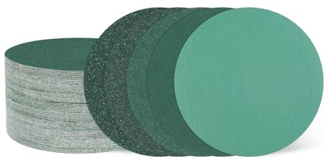 sourcing map 50 discos de lija de 76 mm, grano 80/120/150/180/240, con gancho y bucle, almohadillas de lija orbitales aleatorias para carpintería, metal, molienda de piedra y pulido, color verde