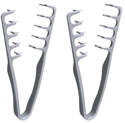 2 Pettini Texture Coreani, Pettine Volumizzante a Denti Larghi per Capelli Ricci, Strumenti per Acconciatura per Uomo e Donna, Grigio