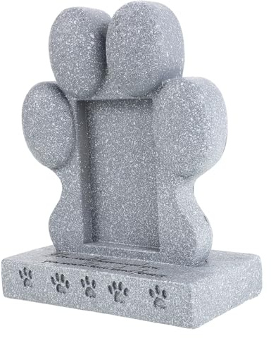 Abaodam Pierre Tombale pour Animaux de Compagnie Gris Résistant aux Intempéries Stèle Commémorative pour Chien et Chat Monument Funéraire Extérieur pour Jardin Plaque Funéraire Solide