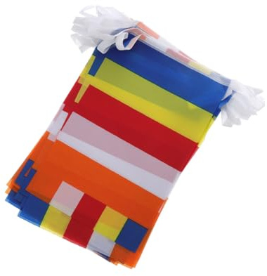 MUELODSIC Bandiere di Preghiera Buddiste a Cinque Colori in Poliestere, Bandiera Appesa Tibetana per Decorazioni Spirituali da Interno ed Esterno, Stendardo Simbolico per Templi e Altari,