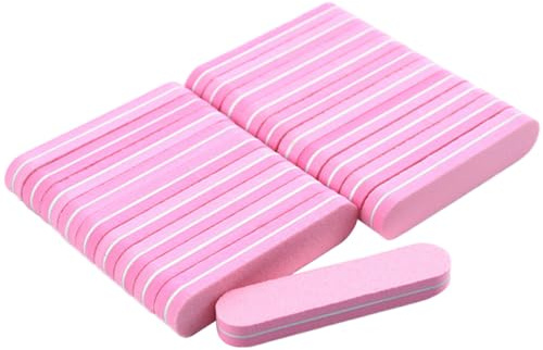 Baluue Buffer Limetta Mini Doppia Professionale Unghie in Spugna Rosa 20 Pezzi per Natale e Halloween per Manicure e Pedicure per Ragazze e Donne