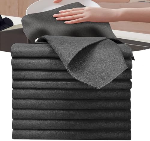 QinyOulhause 10 Pezzi Panni in Microfibra 30×30 cm – Riutilizzabili Morbidi e Assorbenti – Senza Striature Fuscelli o Graffi – Perfetti per Casa Cucina Bagno Vetri Specchi e Auto
