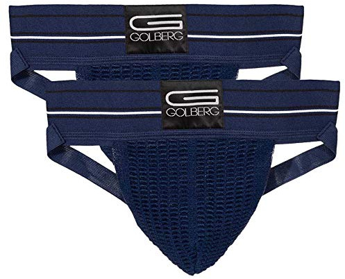 GOLBERG G Sportstöd för män (2-pack) – suspensounderkläder – extra styrka elastisk, Midnattsblå, L