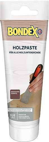 Bondex 419390 Legno Pasta Holzspachtel zur Reparatur von Rissen und Löchern, Mahagoni Dunkel, 0,12 KG