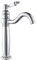 Mezclador de lavabo alto clásico de latón grifo monomando lavabo alto mango de cerámica para baño con agua caliente y fría (plata)
