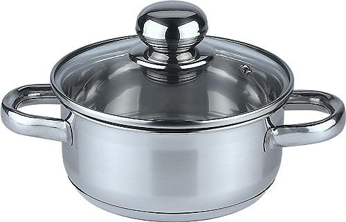 aro Kochtopf, Edelstahl, 1.5 L, mit Deckel, Induktion, Ofenfest, silber