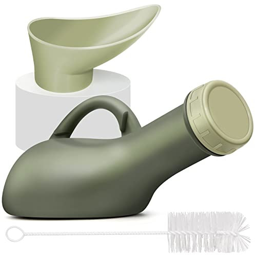 Urine Bottle Portable Urinal Unisex: Pee Bottles Wee Toilet with Lid & Accessory Funnel for Car Travel Tent Camping Emergency - Spill Proof Leakproof Plastic Pee Pot Bed Pan for Kids Adults Elderly