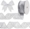 Belle Vous Silbernes Schleifenband - 46 m Langes & 60 mm Breites Organza Band mit Drahtkanten - Glitzerndes Geschenk Band für Weihnachtsbaum- & Partydeko, Geschenkverpackungen & Bastelarbeiten