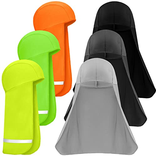 Loopeer 6 Pieces Hard Hat Sun Shade Cooling Skull Cap Neck Shade Sun Protector Skull Cap Liner for Men Women(Assorted Color)