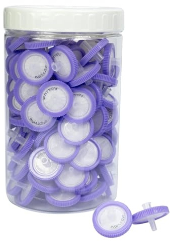 Sprutfilter PVDF hydrofilt membran 25 mm diameter 0,22um porstorlek, HPLC- och GC-nålfilter, icke sterilt, laboratoriefiltrering med hög genomströmning för Biomed Scientific, fatförpackat