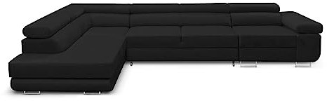 KREATIVE FURNITURE & DESIGN Ecksofa Links 343x88x203 cm - Sofa mit Schlaffunktion - Geräumig Eckcouch - Couch L Form - Wohnlandschaft L-Form Perfekt Für Ihr Zuhause Dunkelgrau Links