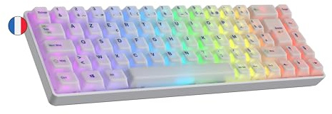 Ranked Master M65 HE 65% | Rapid Trigger Technologie | Clavier Gaming Mécanique Magnétique | 69 Touches RGB LED pour PC/Mac Gamer | Clavier Français & Belge (AZERTY) (Pom Dye Sub, Clear Switch)