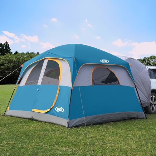 UNP Heckzelt Auto, SUV Zelt für Camping 4-6 Personen - 2 in 1 Autozelt Einfacher Aufbau mit Regenschutz, Familienzelt 3 m x 2,7 m x 2 m (H) (Ozeanblau)