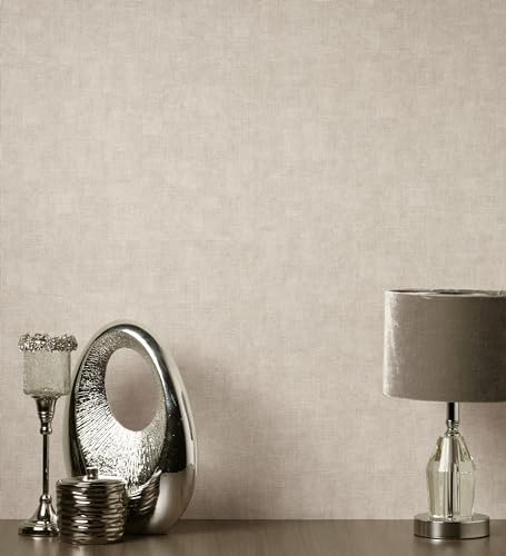 GAULAN 682400 - Papel pintado vinílico lavable imitación tela con textura en alto relieve para pared salón cocina baño dormitorio pasillo - Rollo de 10 m x 0,52 m