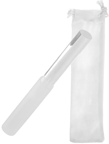 Bâton de maillet en acrylique blanc pour bol chantant pour la maison, la méditation, le son en cristal avec poignée en caoutchouc pour un son lisse, 19 cm