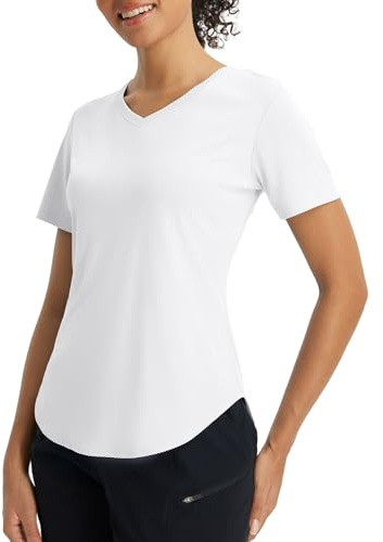 baleaf Women's Hiking Shirts Short Sleeve UV Protection Sports Running Workout Tops Quick Dry