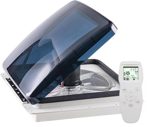 Mocoli Ventilatore Da Tetto Per Camper Da 12 V, Ventilatore Da Tetto Per Camper Da 14 Pollici Con Telecomando E Copertura Di Protezione UV Per Camper Camion Furgone 10 Livelli Regolabili