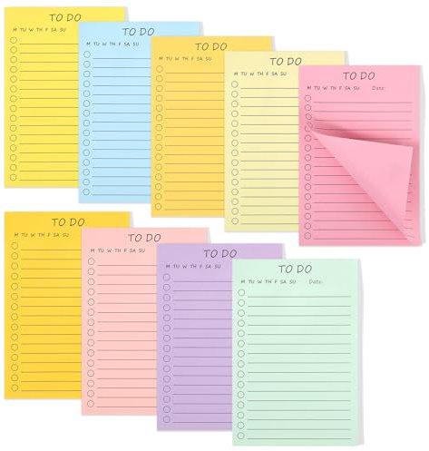 9 Farben Haftnotizen, 15 x 10 cm To Do Liste Notizzettel Selbstklebend 450 Blätter Linierte Sticky Notes Klebezettel Block für Schule Büro Zuhause