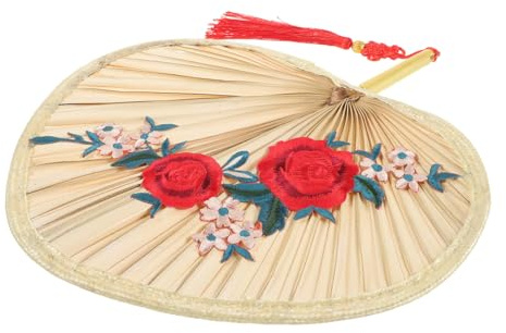 Operitacx Abanico Palma Mano Ventilador Natural De Verano Abanico De Mano Para Decoración De Chino Para Uso Doméstico