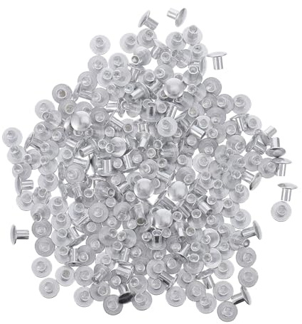 ANDRESLAD 200 pezzi Rivetti in Alluminio con Testa Piatta Semi-cava Rivetti Resistenti e Facili da Installare Finitura Argento per Uso Interno ed Esterno