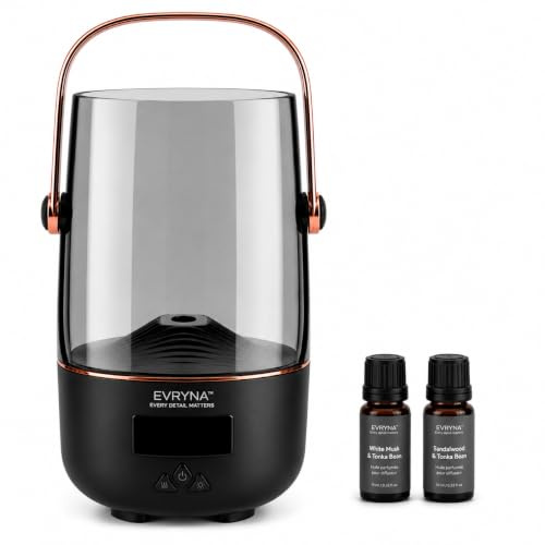 Diffuseur huiles essentielles 200 ML – Diffuseur Parfum Maison sans Fil 5000 mAh – 2 huiles incluses – Silencieux