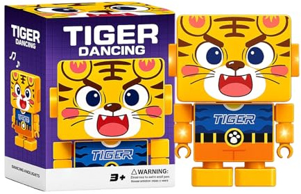 Dans och Walking Tiger Toy - Roligt djur, leksakstiger för pojkar och flickor - för låtsaslek, födelsedag, lärande spel, hemskola, barn och