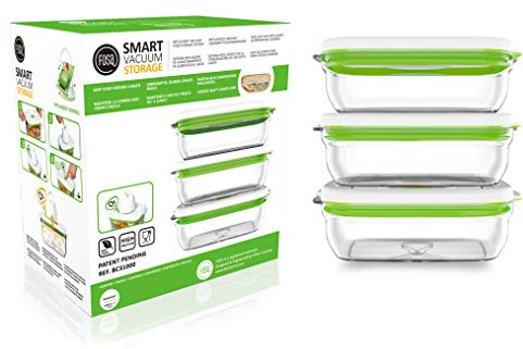 FOSA Set de 3 boîtes sous-vides 2-en-1, Série Barcelona, rectangulaires de 1,0 L