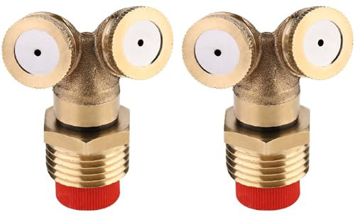 2 Pièces 2 Trous Buse de Pulvérisation en Laiton, Brumisateur Buse Jardin Arroseurs Raccord de Tuyau d'eau Connecteur, pour Pelouse, Arrosage Jardinage,D'Irrigation