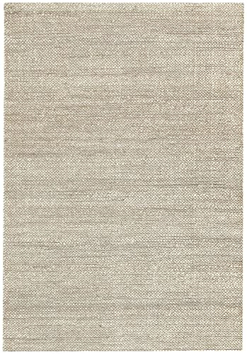 HAMID - Alfombra de Yute Giralda 100% Fibra de Yute Natural, Alfombra Suave y de Alta Resistencia, Tejida a Mano, Alfombra de Salón, Comedor, Dormitorio, Pasillo, Blanco (170x120cm)
